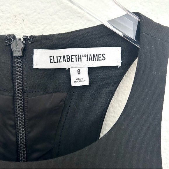 Elizabeth and James Sheath Midi Dress Racerback Asymmetrical Hem Olsen Size 6 - Picture 3 of 13